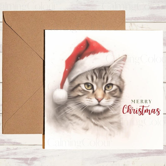 Tabby Cat Festive Christmas Card | Christmas Card