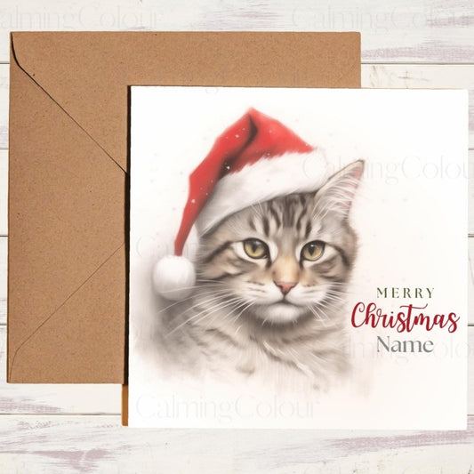 Tabby Cat Festive Christmas Card | Christmas Card