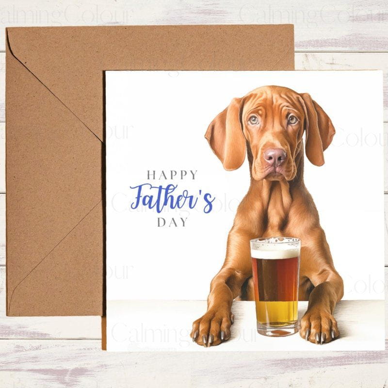 Vizsla Father's Day Card | Dad Greetings | With Love | Father's Day