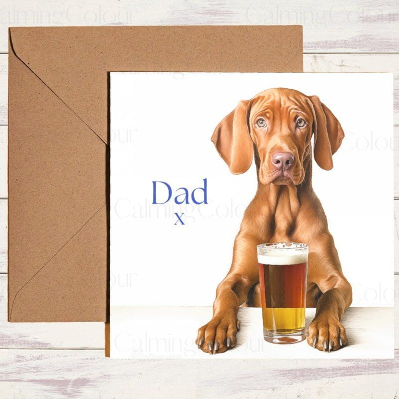 Vizsla Father's Day Card | Dad Greetings | With Love | Father's Day