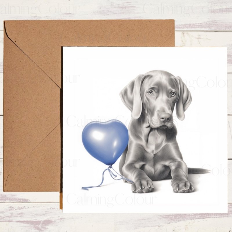 Weimaraner with a Balloon | Father's Day Card | Father's Day