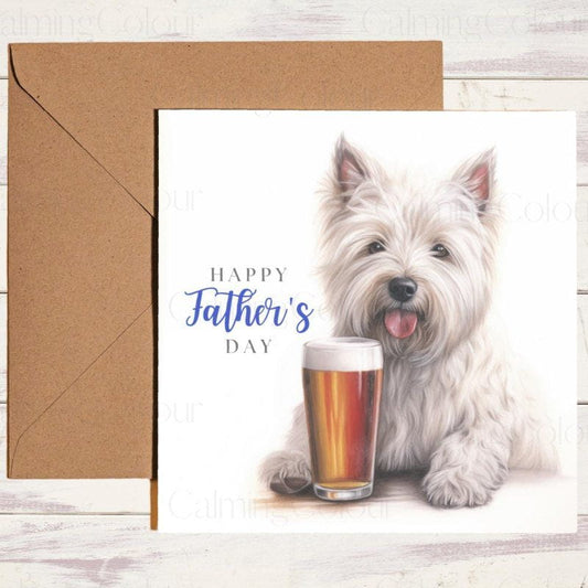 West Highland Terrier Father's Day Card | With Love | Father's Day