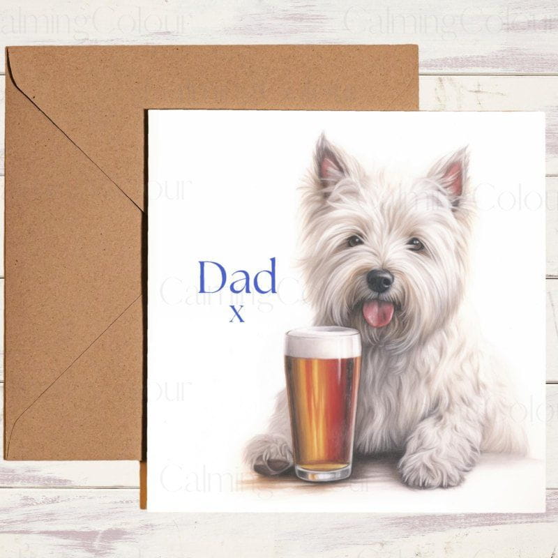 West Highland Terrier Father's Day Card | With Love | Father's Day