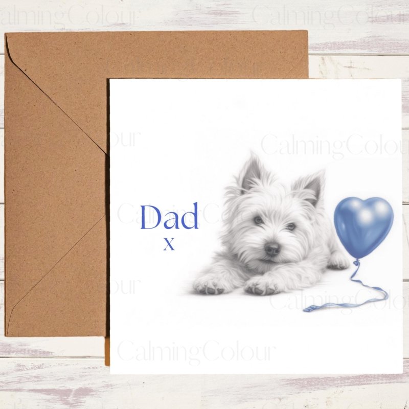 West Highland Terrier Father's Day Card | With Love | Father's Day