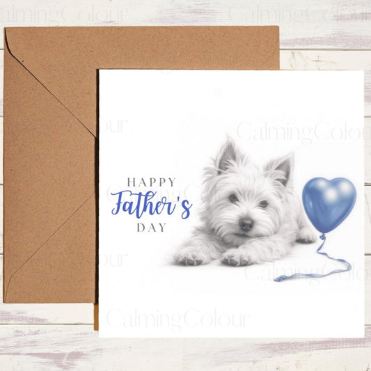 West Highland Terrier Father's Day Card | With Love | Father's Day