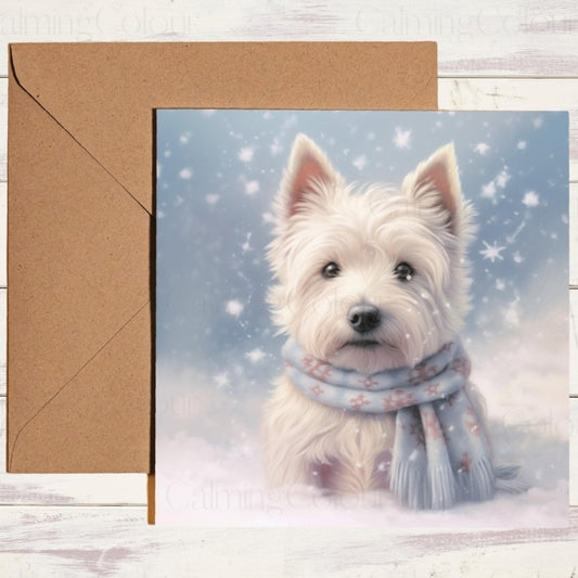 West Highland Terrier in Snow Scene | Christmas Card | Christmas Card