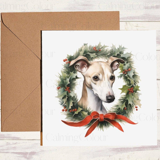 Whippet Christmas Card | Card for Dog Lover | Single Card | Christmas Card