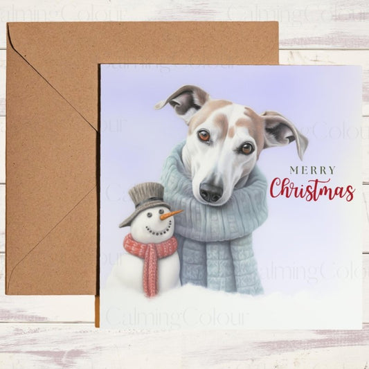 Whippet Christmas Card | Dog Lover Greeting Card | Christmas Card