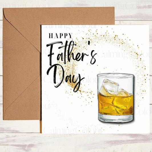 Whiskey Glass Father's Day Card | For Dad With Love | Father's Day