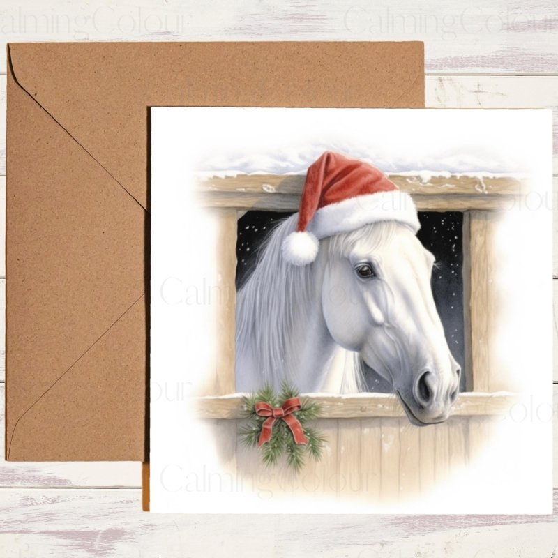 White Horse Christmas Cards | Elegant Equestrian MultiPack | Card Multipack