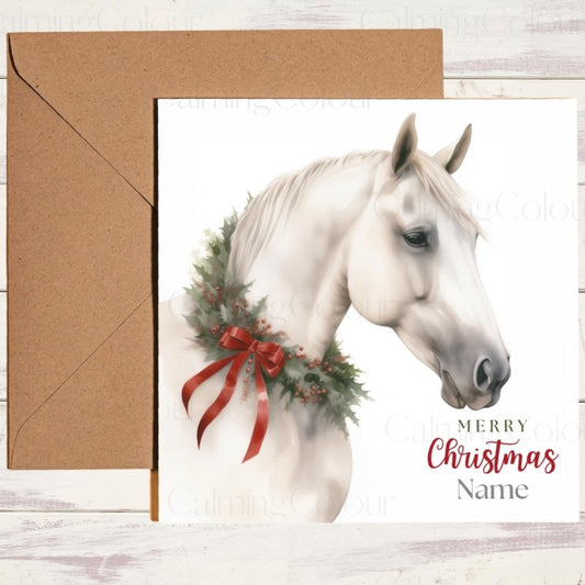 White Horse Festive Christmas Card | Christmas Card