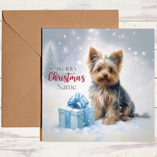 Yorkshire Terrier in the Snow | Christmas Card | Christmas Card