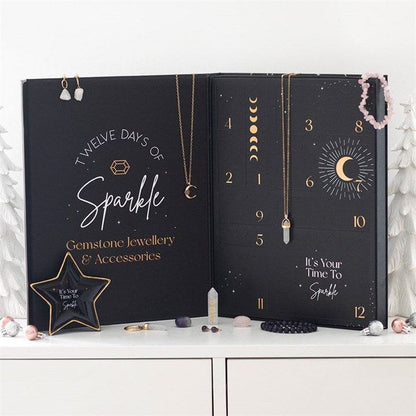 12 - Day Crystal Jewellery Advent Calendar | Gemstone Gift | Figurine