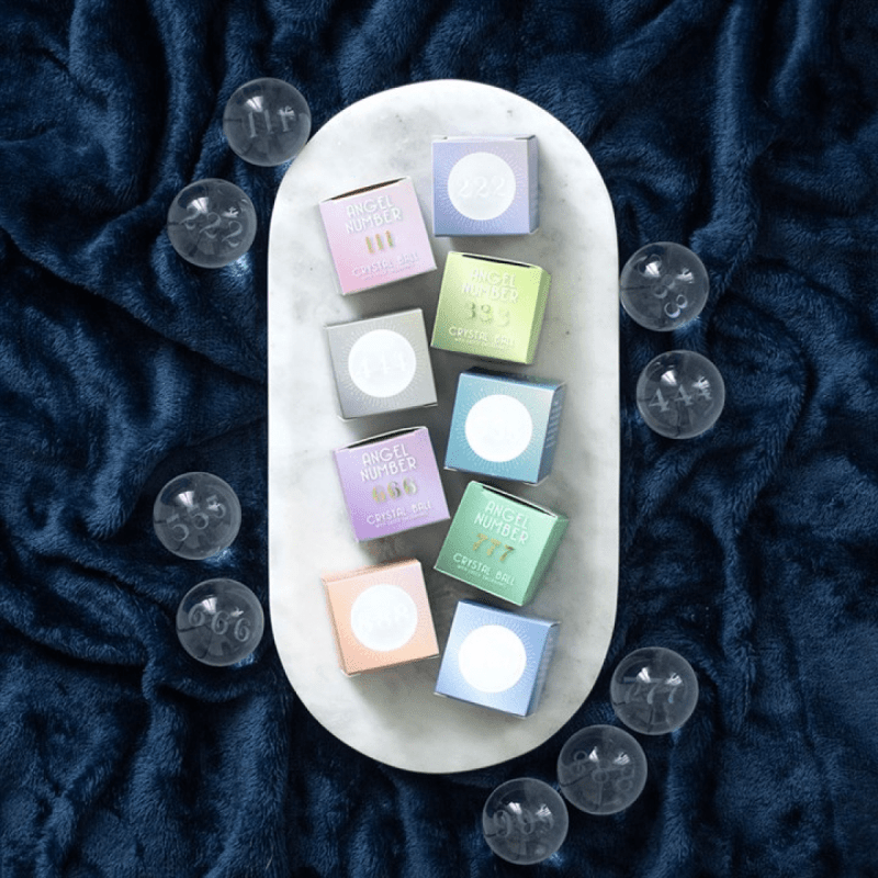 333 Angel Number Crystal Ball | Symbol of Support Gift | Figurine