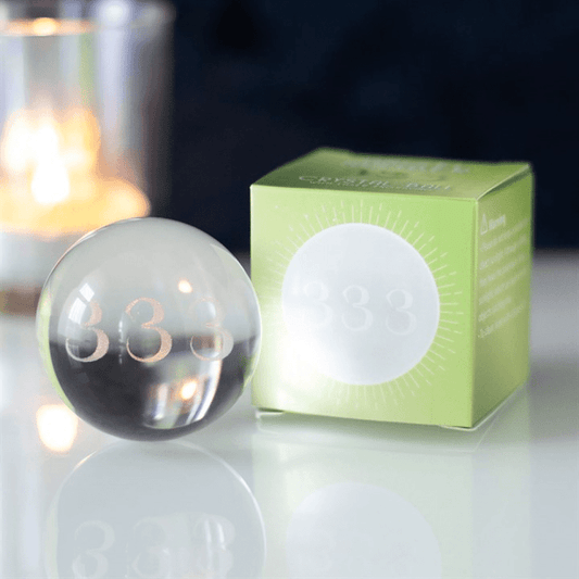 333 Angel Number Crystal Ball | Symbol of Support Gift | Figurine