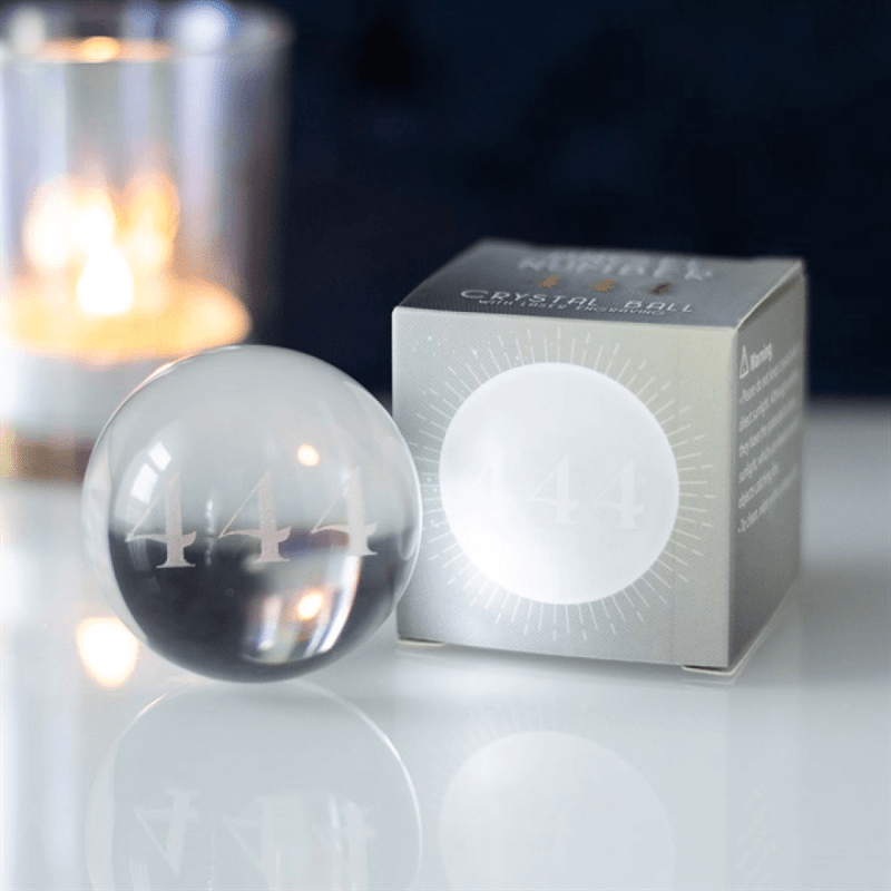 444 Angel Number Crystal Ball | Symbol of Protection Gift | Figurine
