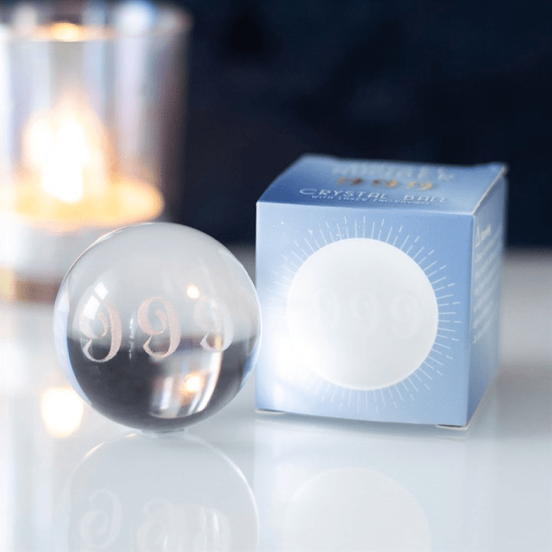 999 Angel Number Crystal Ball | Spiritual New Beginnings Gift | Figurine