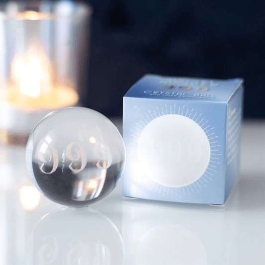 999 Angel Number Crystal Ball | Spiritual New Beginnings Gift | Figurine