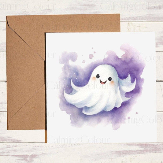 Adorable Ghost | Halloween. Card | Autumn | Calming Colour