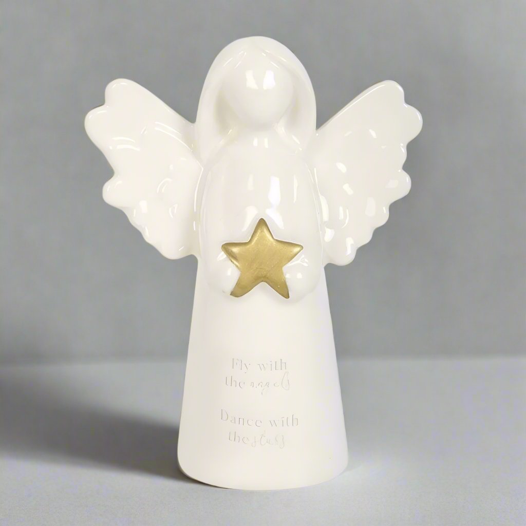 Angel Ornament 'Fly With The Angels Sentiment' | Calming Colour