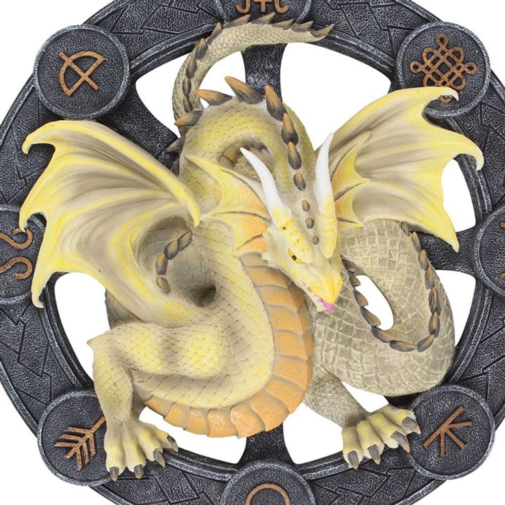 Anne Stokes | Green 'Mabon' Dragon Wall Plaque | Calming Colour