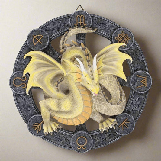 Anne Stokes | Green 'Mabon' Dragon Wall Plaque | Calming Colour