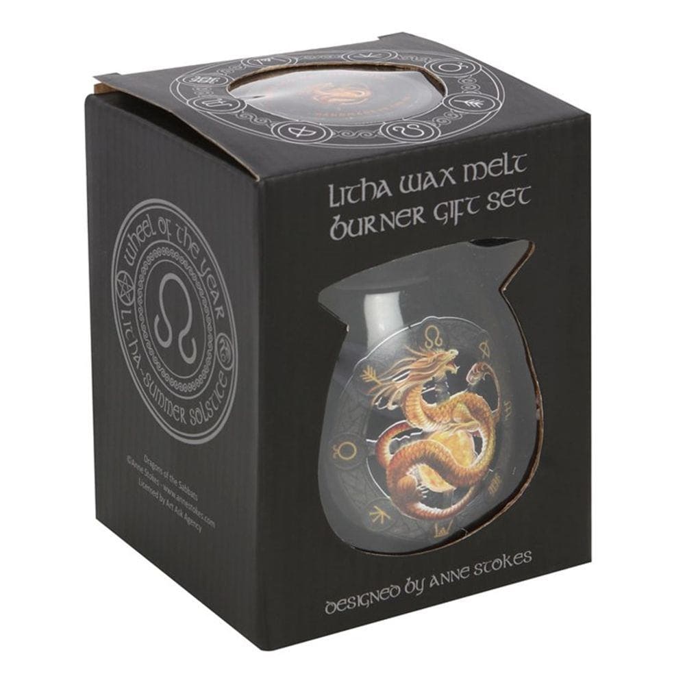 Anne Stokes | 'Litha' Wax Melt Burner Gift Set | Calming Colour