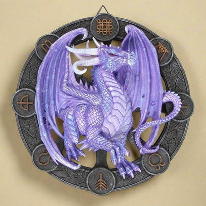 Anne Stokes | Purple 'Samhain' Dragon Wall Plaque | Calming Colour