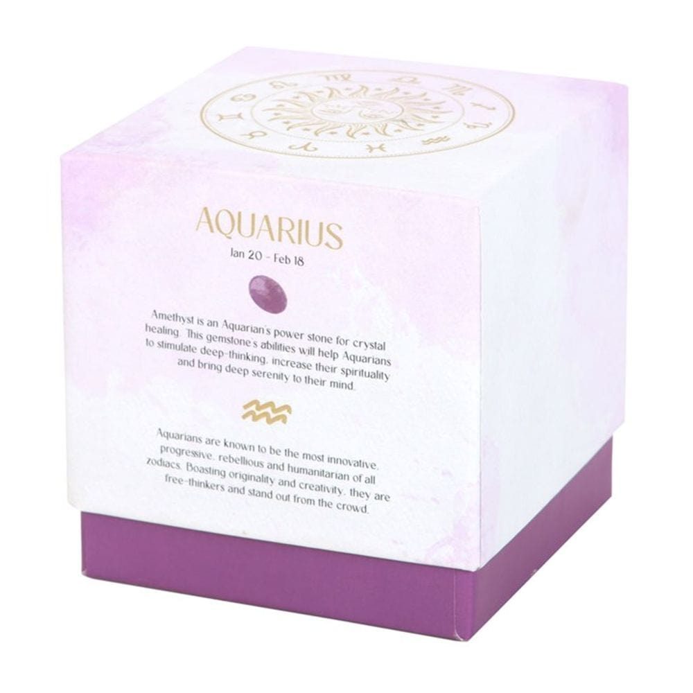 Aquarius Bergamot & Mandarin Gemstone Zodiac Candle | Calming Colour