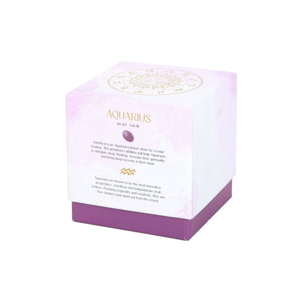 Aquarius Bergamot & Mandarin Gemstone Zodiac Candle | Calming Colour