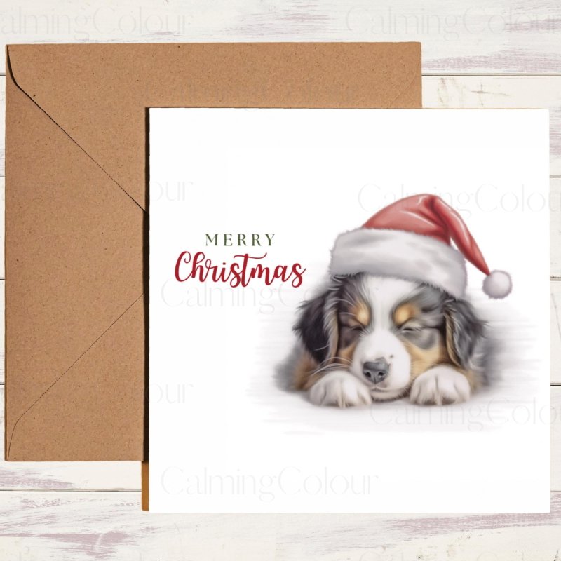 Australian Shepherd Sleeping | Christmas Card | Christmas Card