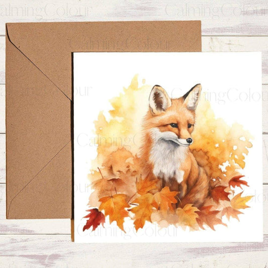 Autumn Fox Birthday Card | Fox Halloween | Calming Colour