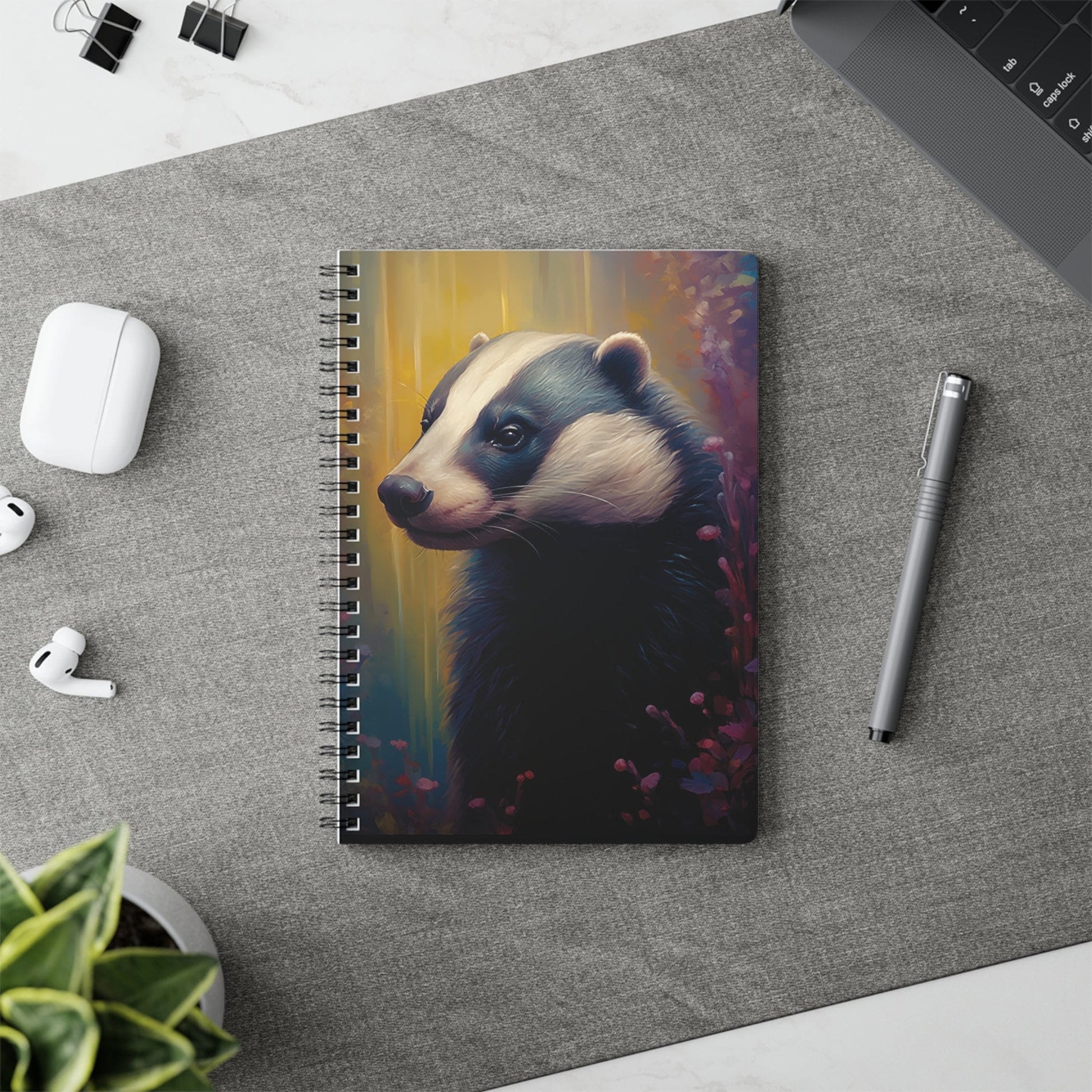 Badger Print | Softcover Notebook | Calming Colour