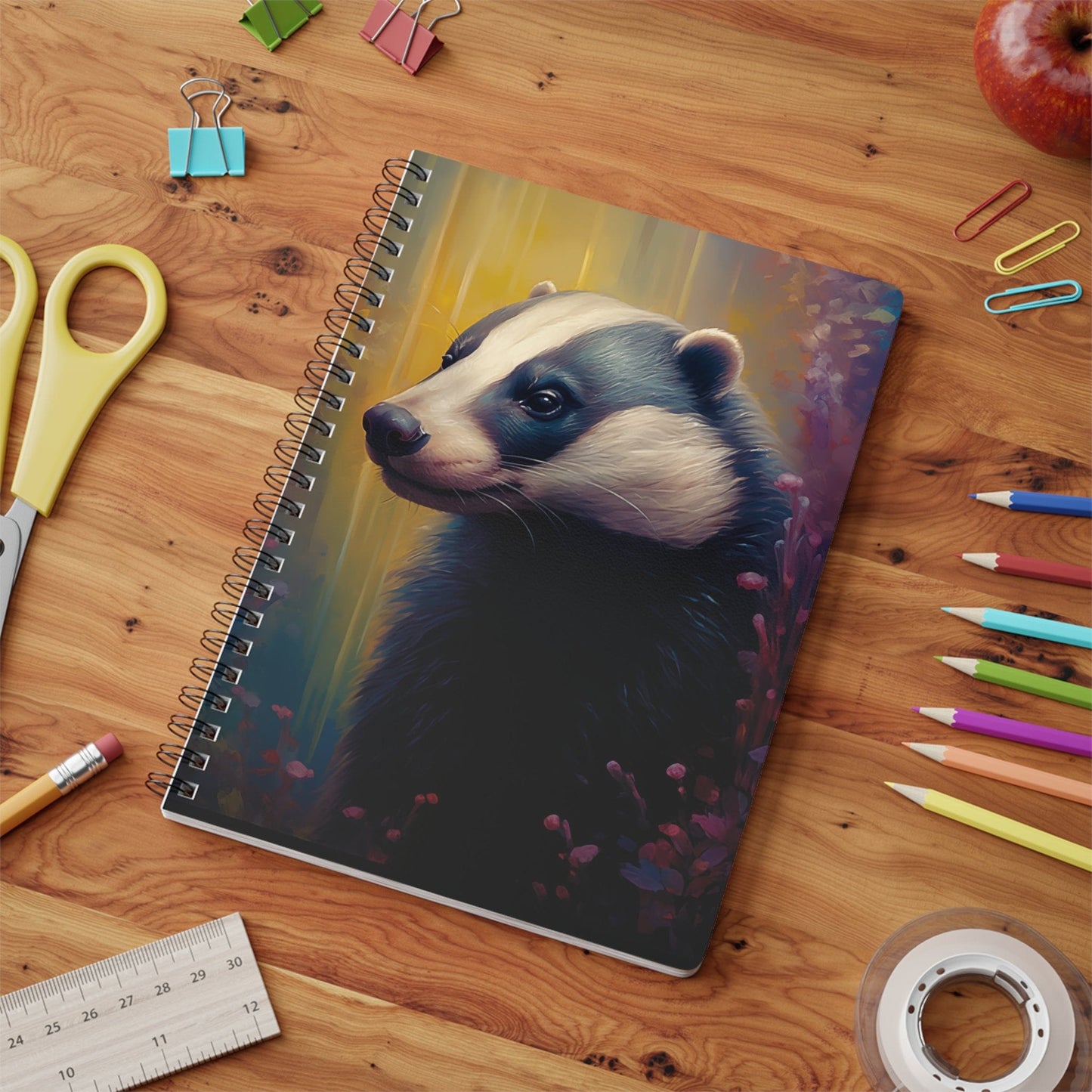 Badger Print | Softcover Notebook | Calming Colour