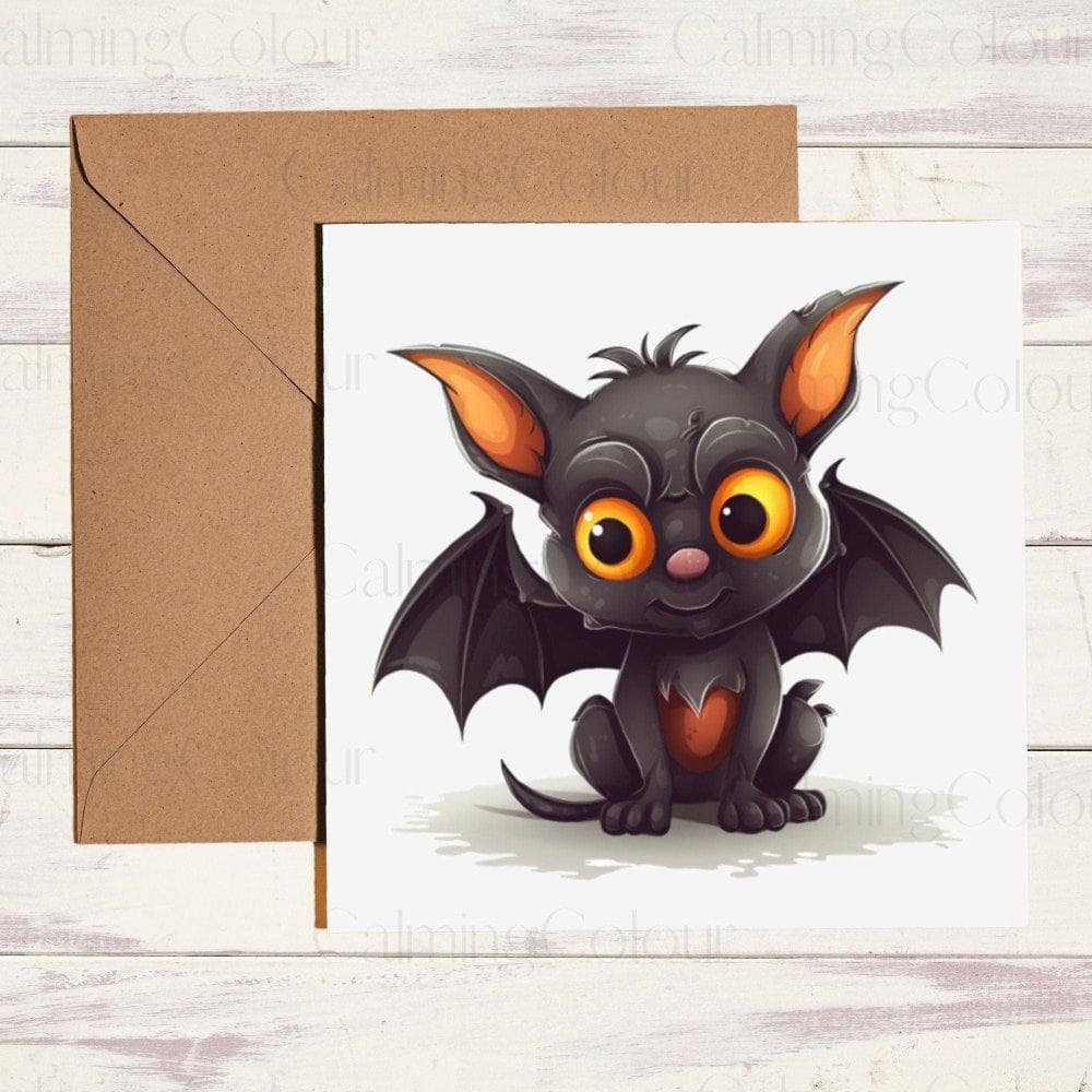 Bat - Cat with Wings | Birthday Card | Halloween | Calming Colour