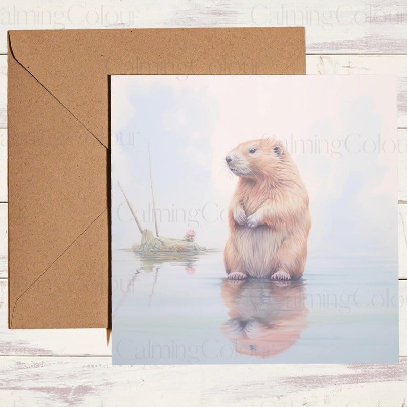 Beaver Father's Day Card | Card for Dad | Single card | Calming Colour