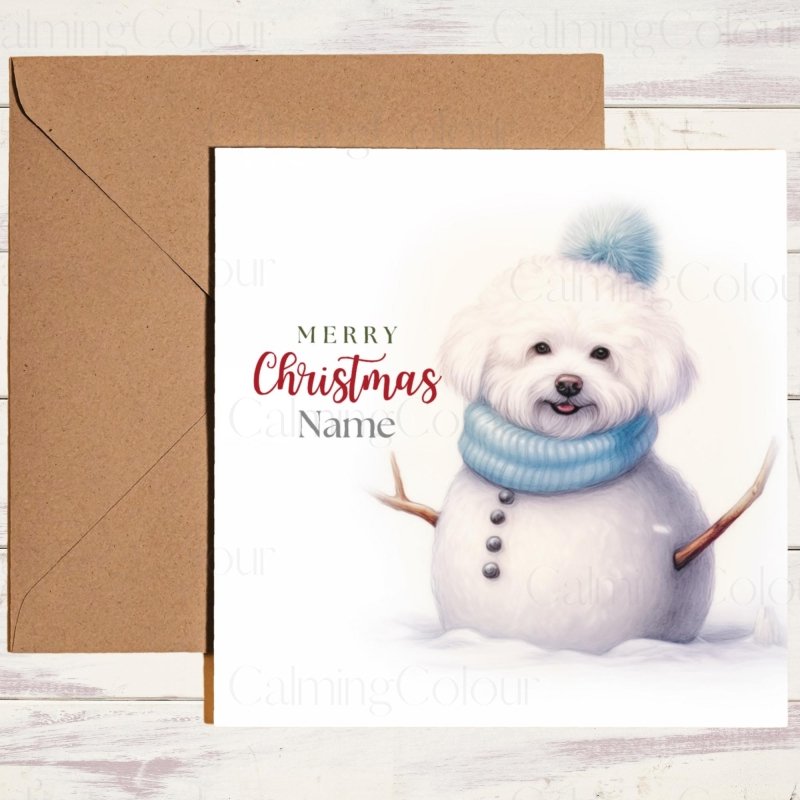 Bichon Frise SnowDog | Christmas Card | Christmas Card