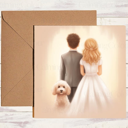 Bichon Frise Wedding Card | For Dog Lovers | Wedding Card