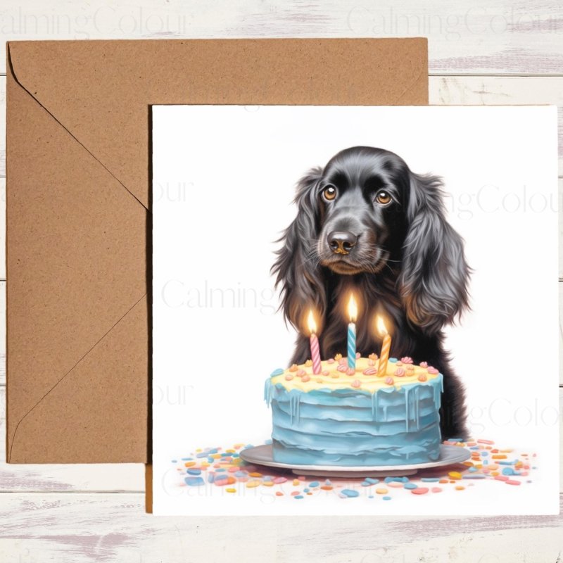 Black Cocker Spaniel Birthday Card | Greetings | With Love | Birthday Card