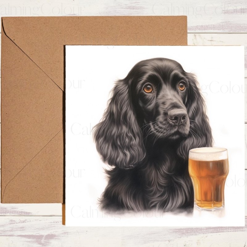 Black Cocker Spaniel with Soulful Eyes | Greeting Card | Birthday Card