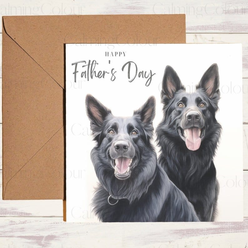 Black German Shepherd | Father's Day Card | Calming Colour