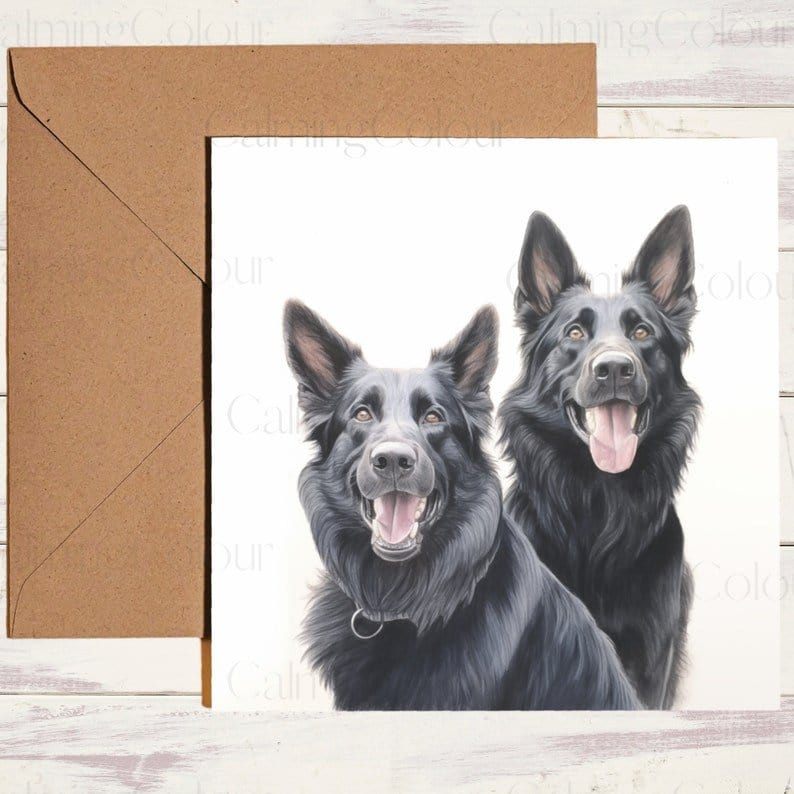 Black German Shepherd | Father's Day Card | Calming Colour