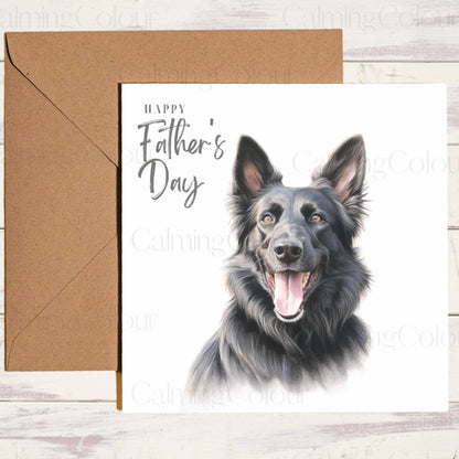 Black German Shepherd | Father's Day | Greeting Card | Calming Colour