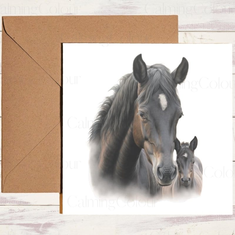 Black Horse Mother's Day Card | Greeting Card for Mum | Mother's Day Card