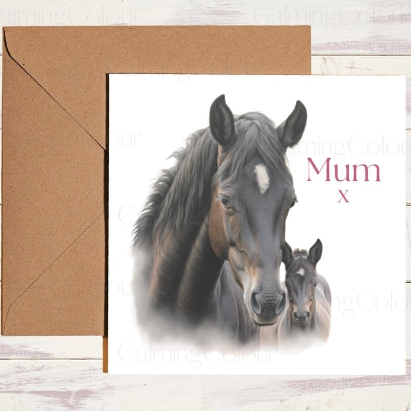 Black Horse Mother's Day Card | Greeting Card for Mum | Mother's Day Card