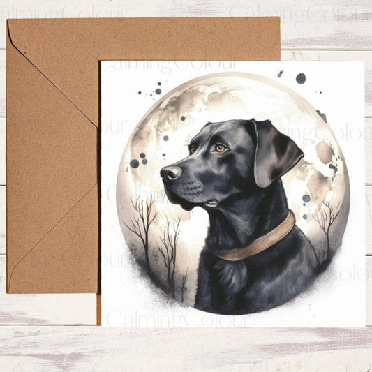 Black Labrador Birthday Card | Halloween | Autumn | Calming Colour