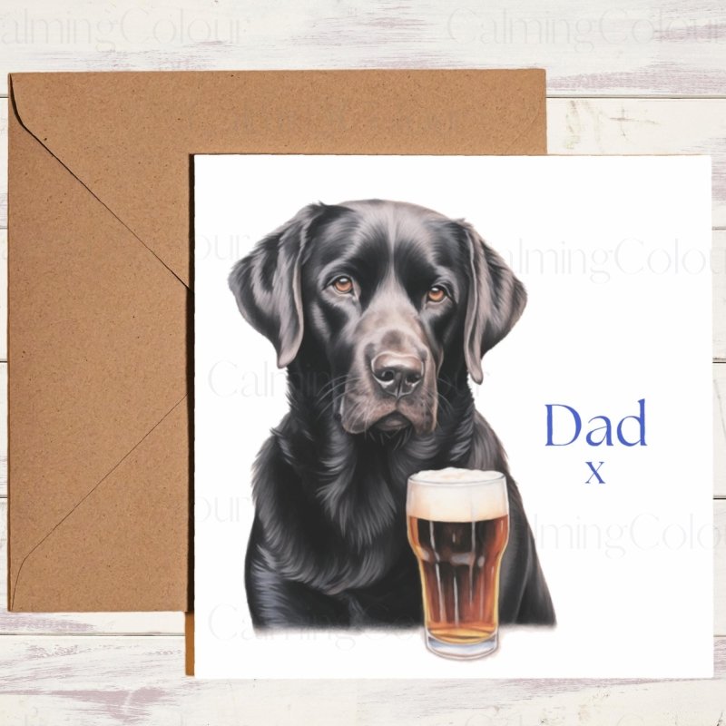 Black Labrador Father's Day Card | With Love | Father's Day