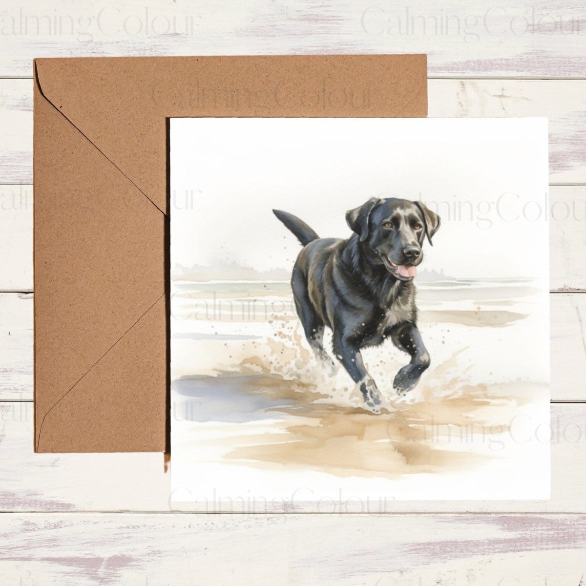 Black Labrador Greeting Card | Card for Dog Lover | Calming Colour