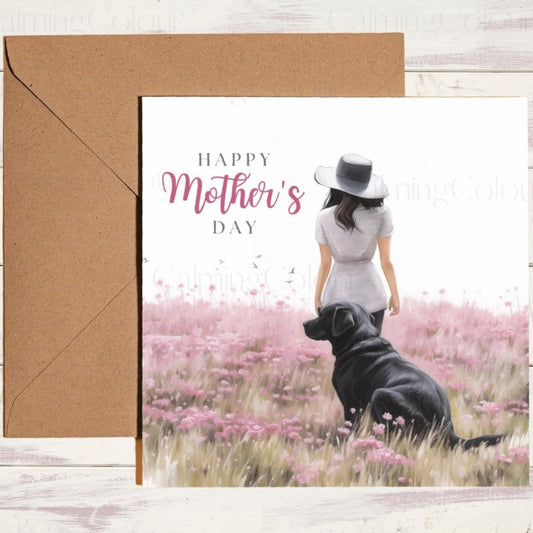 Black Labrador Mother's Day Card | Dog Greeting Card for Mum | Mother's Day Card