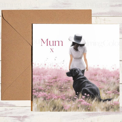 Black Labrador Mother's Day Card | Dog Greeting Card for Mum | Mother's Day Card